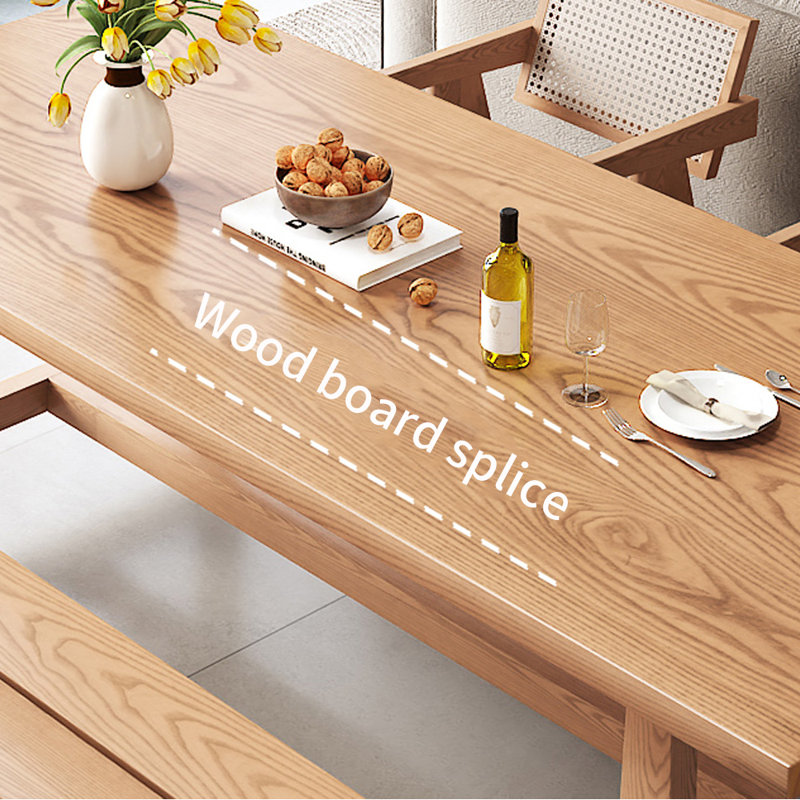 Ensemble de table de salle à manger en bois massif de style nordique, H 29,5 po x L 70,8 po x l 31,4 po