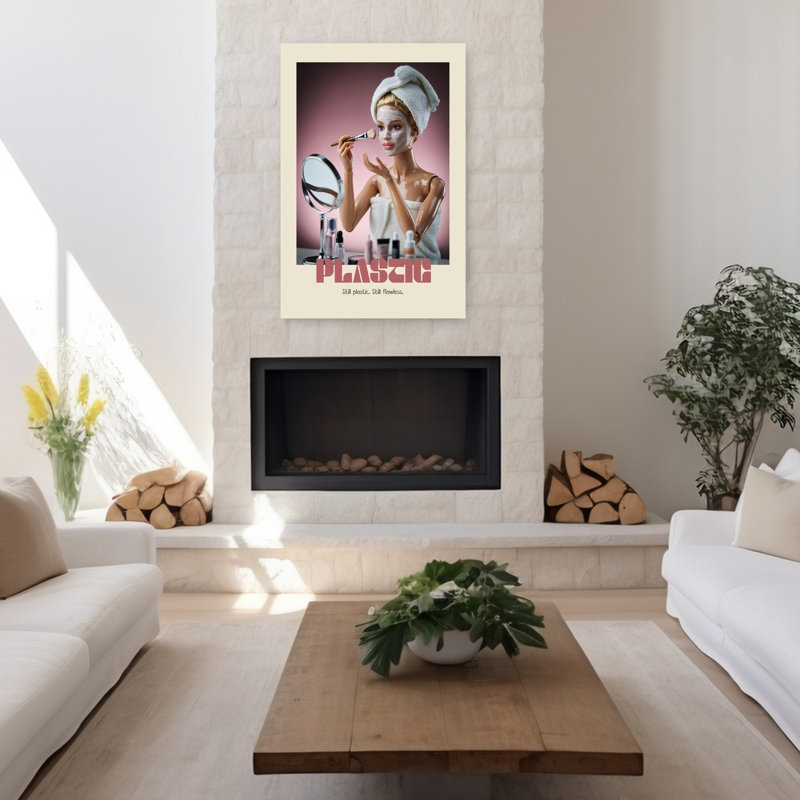 Art mural contemporain abstrait Flawless Doll, H 48 po x l 32 po