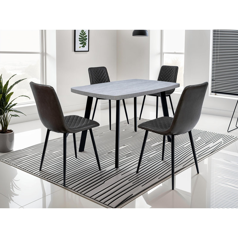 Rimini Metal Base Dining Table, 76cm H x 120cm L x 80cm W