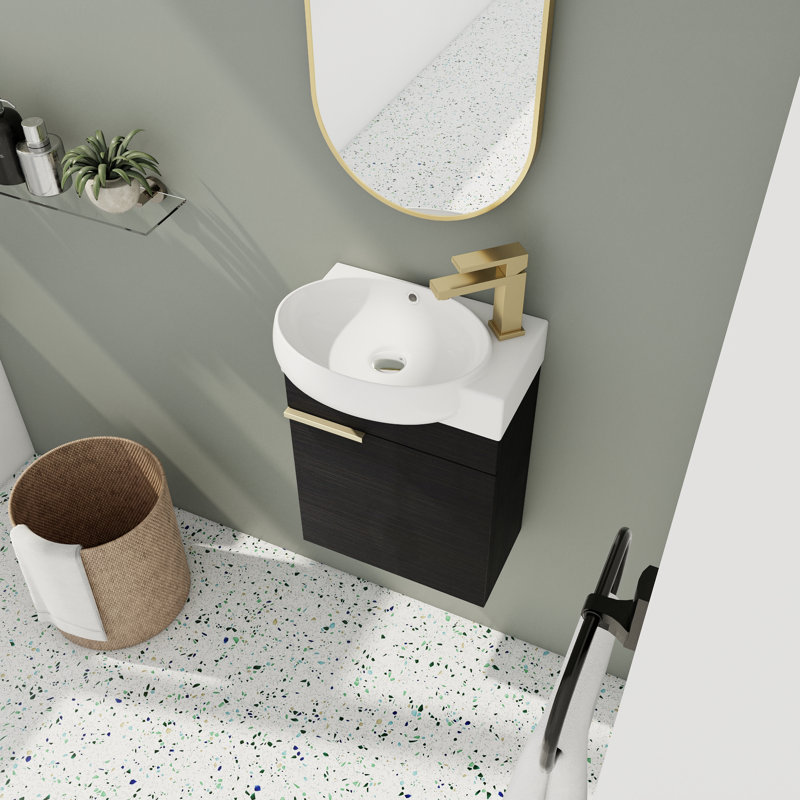 16'' Single Bathroom Vanity with Ceramic Top