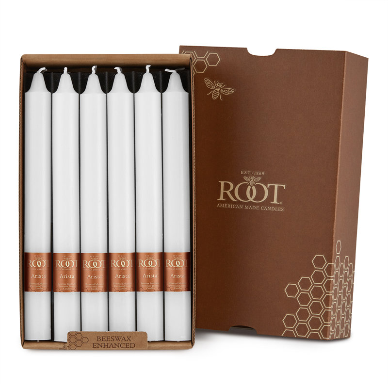 Root Candles Unscented Taper Candle, 9" H x 0.88" W x 0.88" D, White