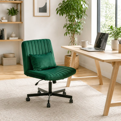 Fauteuil de bureau Green Velvet Criss Cross