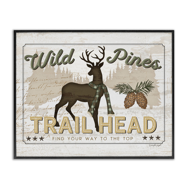 «Wild Pines Trailhead», estampe numérique, design par Jennifer Pugh, Giclée encadrée noir minuit, H 24 po x l 30 po