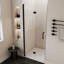 Porte de douche pliable sans cadre 86 cm (L) x 183 cm (H), alliage d'aluminium, verre trempé 6 mm.