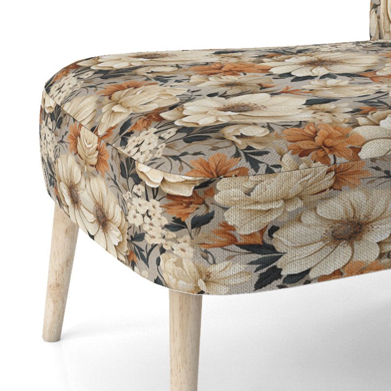 Boho Earthy Blooms Poppies Bloom - Chaise d'appoint rembourrée de style campagnard, chaise d'appoint rustique à motif floral