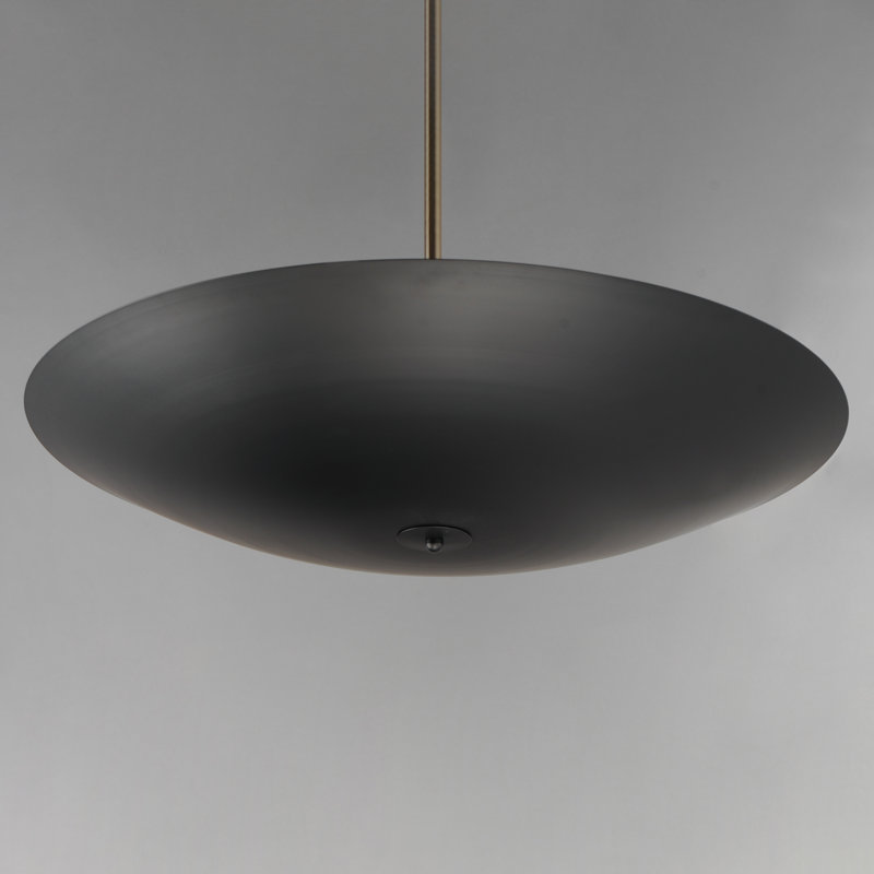 Vesta 1 - Light LED Pendant, 4.75" H x 23.5" W x 23.5" D, Black, French Gold