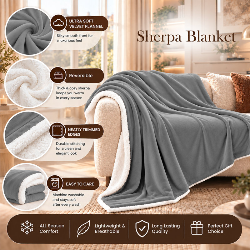 Imperial Homeware London Standard Throw Blanket, Single, Silver