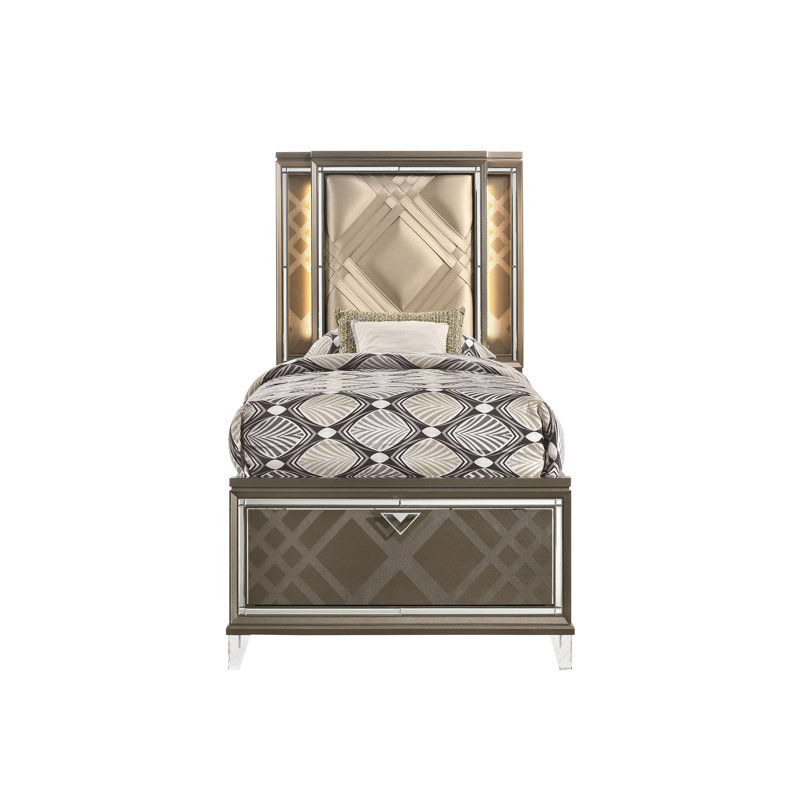 Lit rangement avec lumière DEL Livonia, Double