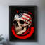 «Black», encadré noir, crâne élémentaire américain, art mural, impressions de style rétro-1237497344
