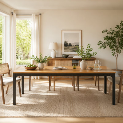 Rectangular Dining Table, 78 inch Long Kitchen Table for 6-8 People