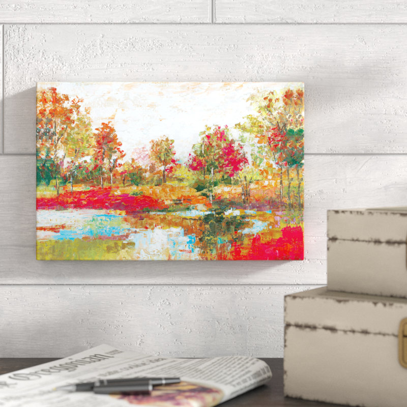 «Colorful Palette Knife Landscape», reproduction sur toile, H 8 po x l 12 po