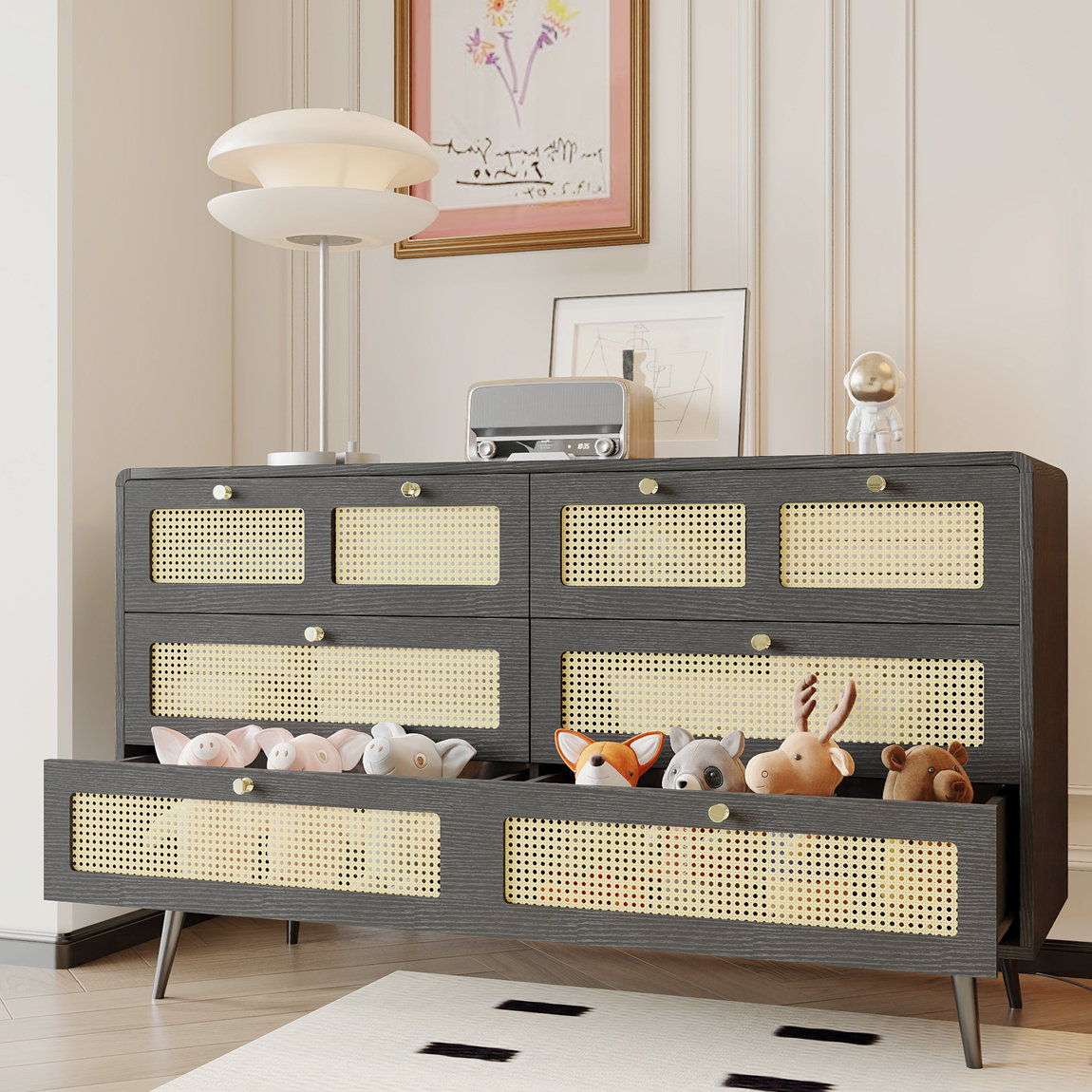 Bay Isle Home 6 Drawer Dresser, Rattan Dresser Chest - Wayfair Canada
