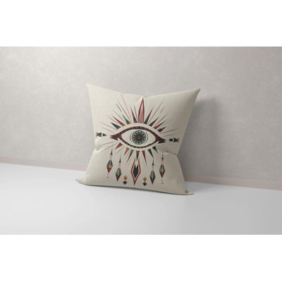 Housse de coussin Eye of Soul, art abstrait bohémien