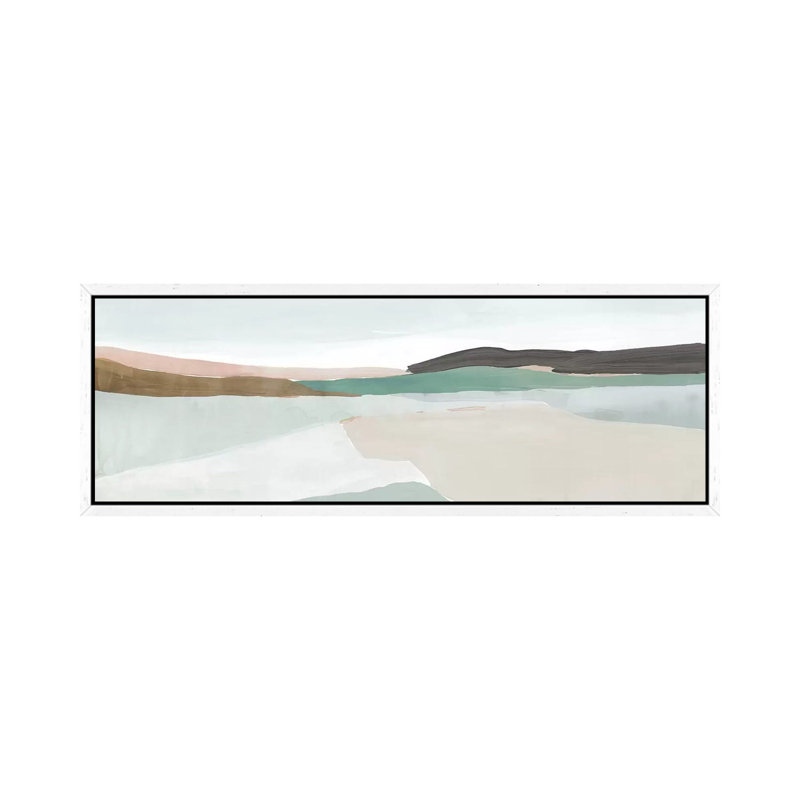 Sole Of The Land I by Isabelle Z - Panoramic Painting on Canvas, 30.48 cm H x 91.44 cm W, White Framed