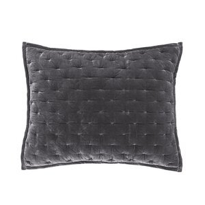 Stella Solid Quilted Faux Silk Velvet Romantic Western Decorative Pillow Sham