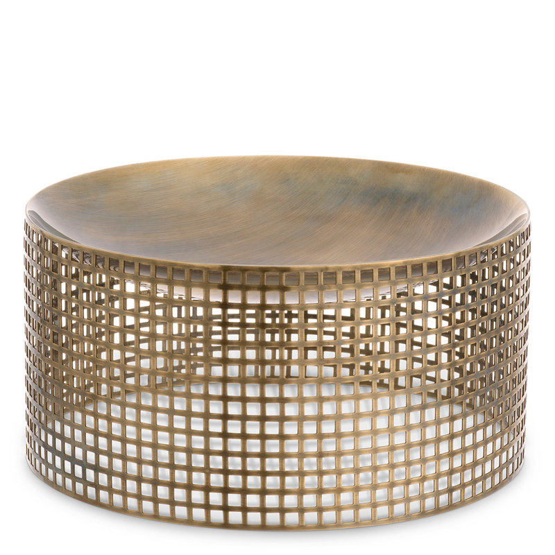 Bol décoratif en métal fabriqué à la main Sterling, H 5,12 po x l 10,04 po x P 10,04 po