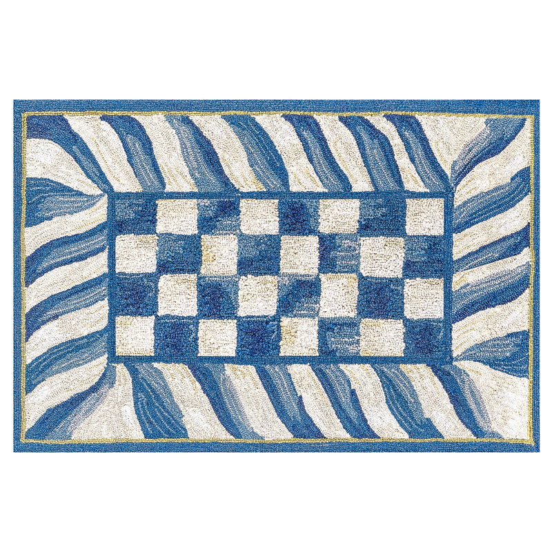 Truly Royal Check 2' x 3' Washable Door Mat