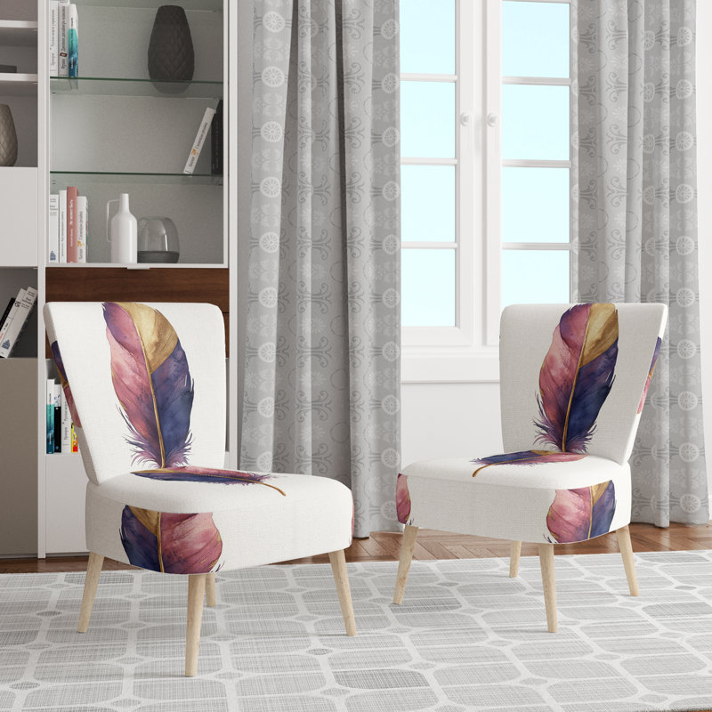 Chaise d'appoint Glam Feather, Side Chair Armless