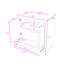 Meuble-lavabo de salle de bain avec lavabo en céramique, tablette réglable, tiroir et armoire de rangement-430433237