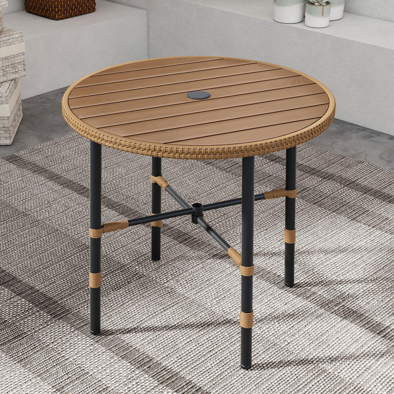 Table de salle à manger d'extérieur ronde pour 4