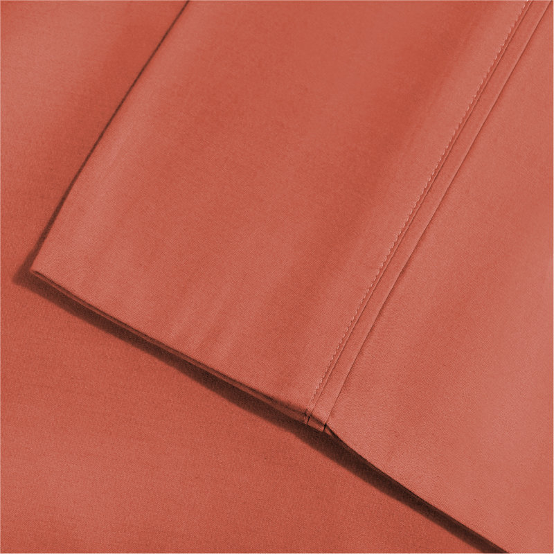 Ensemble de draps supérieur en mélange de coton infroissable à densité de tissage 1200 fils Superior, Corail