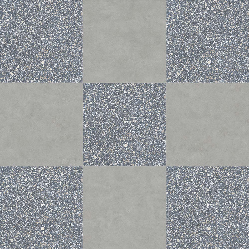 Lithos 12X12 Checkerboard Azul And Sage, Azul/Sage
