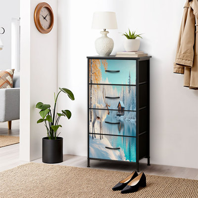Commode pour commode de chambre à coucher pour garde-robe neige et forêt d'hiver Elk House