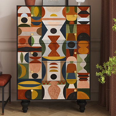 Commode d'appoint avec cinq tiroirs Retro