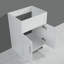 Armoire de baignoire à lessive blanche 24 po - Évier et robinet en acier inoxydable avec réduction de bruit