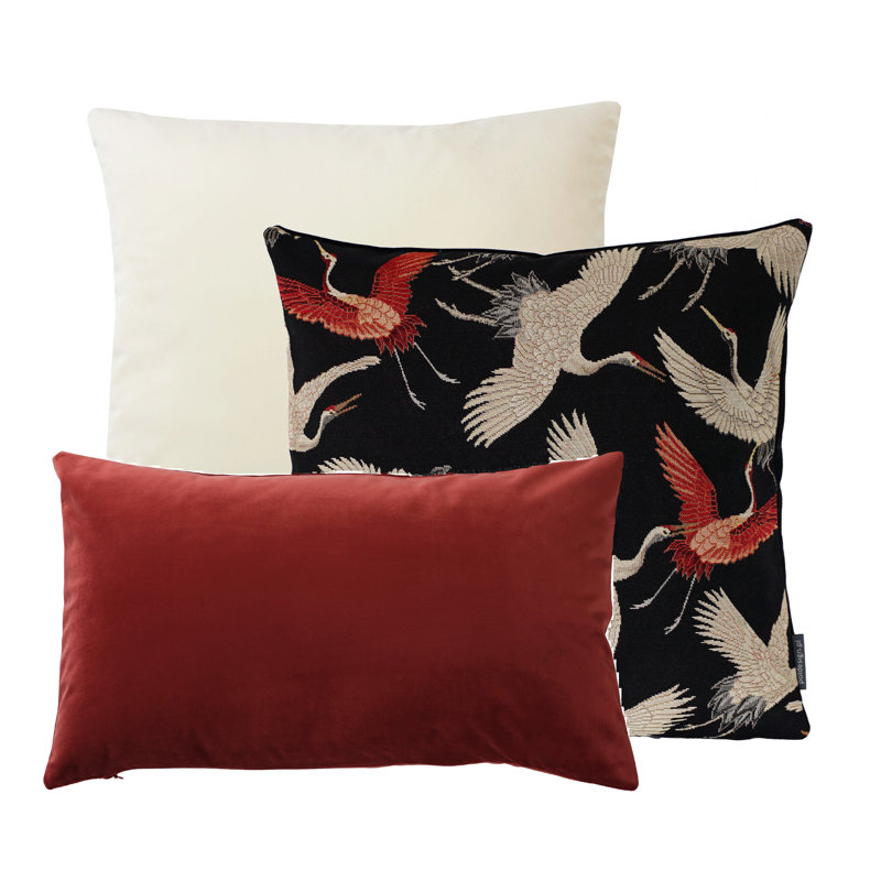 Clarkston Square Euro Cushion, Large, Red/Black