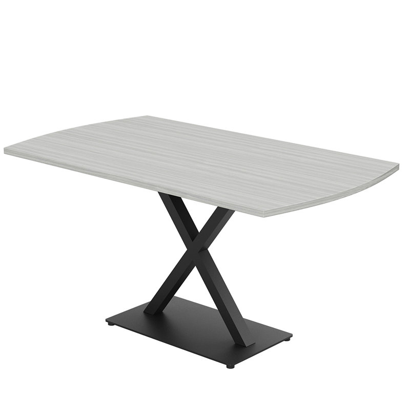 Table de conférence Pavert Arc, H 30 po x l 60 po x P 36 po, Cyprès blanc, Noir mat