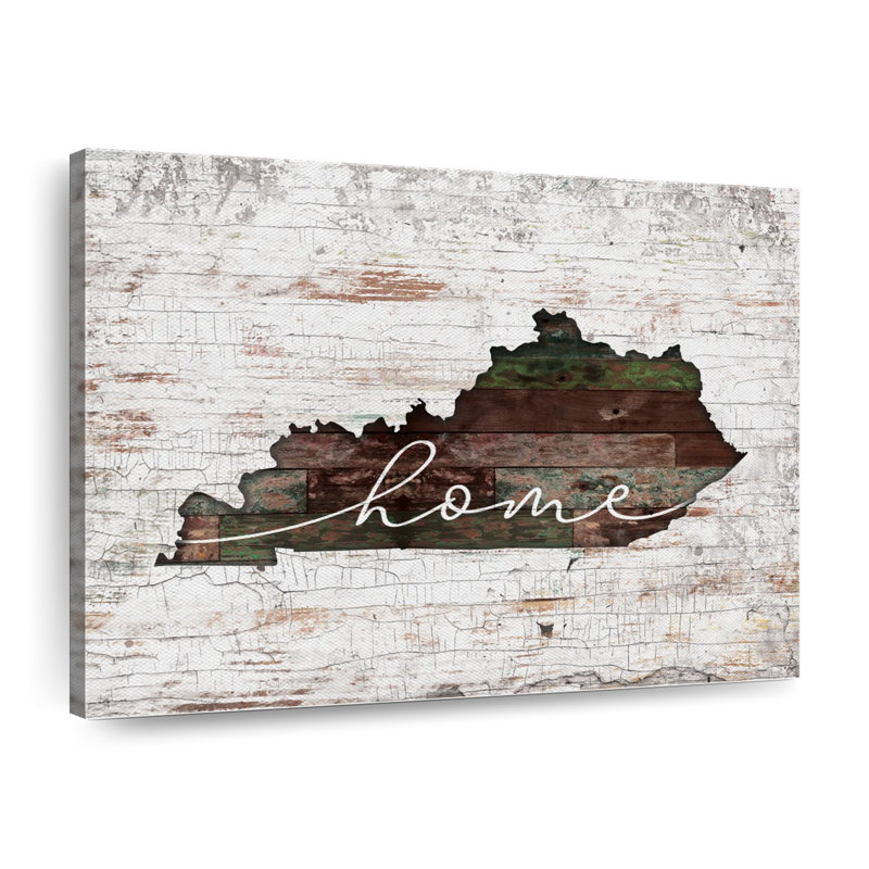 Kentucky Home Map sur impression sur toile, H 32 po x l 40 po x P 1,25 po