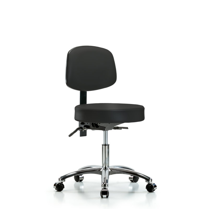 Tabouret de laboratoire réglable à hauteur de bureau Daenerys, Noir, Roulettes, Non inclus