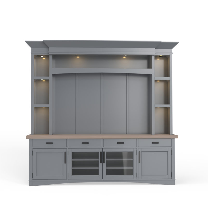 Bankhead Solid Wood Entertainment Center for TVs up to 70", Dove and Weathered Natural