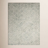 Linsly Geometric Area Rug in Light Green/Ivory