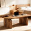 Table à thé de style moderne, table basse spacieuse, table d'ordinateur