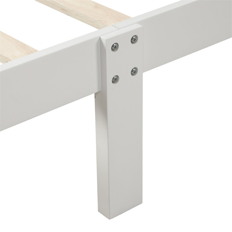 Lit plateforme Wood, Blanc