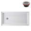 Base de douche 60 po x 30 po en alcôve en acrylique blanc brillant avec bonde gauche, bonde incluse-115337238