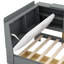 Lit plateforme simple en bois avec tête de lit avec rangement, tablettes, 2 tiroirs et planche rotative, rangement pour tête de lit grise, pour un rangement soigné