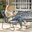 Ensemble de conversation pour meubles de patio 4 pièces avec coussins, gris