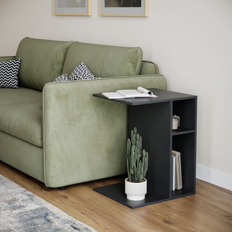 Shaniyla 17.7165cm W Metal Bedside Table, Black