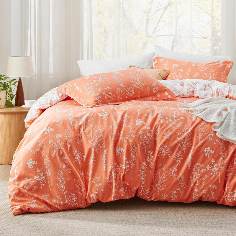 Bedsure Full Comforter Set – 3-Piece Khaki Botanical Floral Bedding, Reversible Soft Comforter with 2 Pillow Shams, Perfect for Spring Refresh & Cozy Bedroom Decor