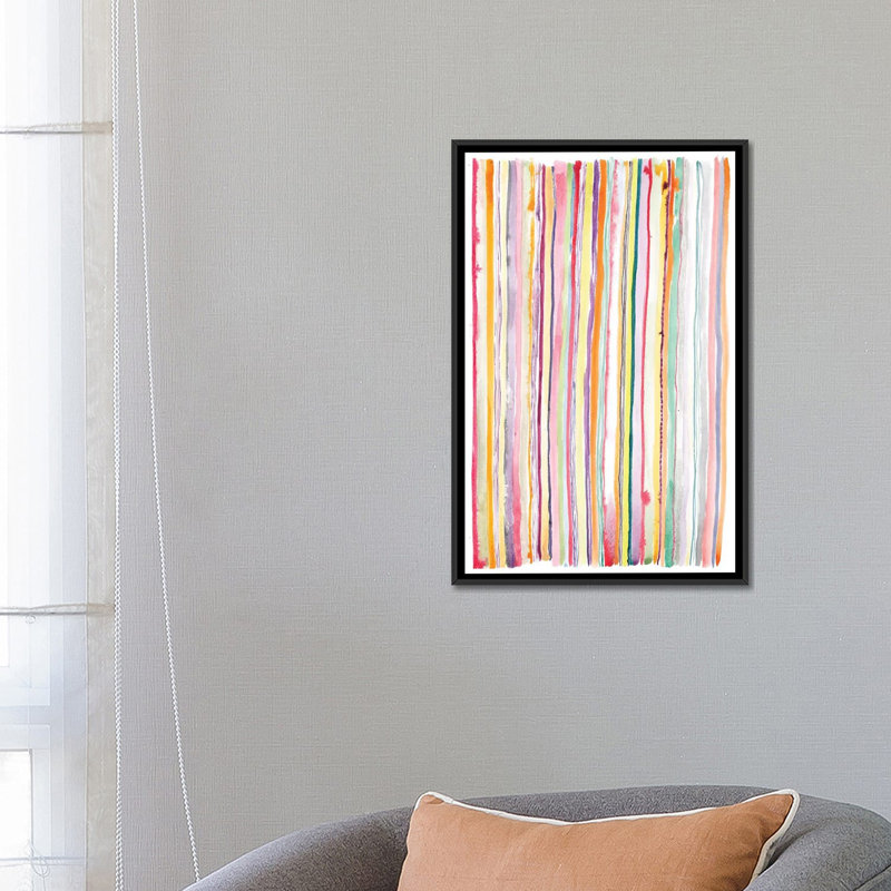 «Watercolor Abstract I», reproduction sur toile, H 26 po x l 18 po x P 1,5 po, Toile avec cadre noir, Pas de tapis