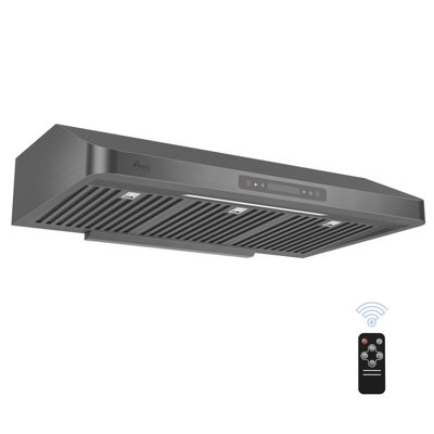 Awoco RH-UC7-36BLK 36" 900 Ducted (Vented) Under Cabinet Range Hood with Baffle Filter and Light Included Black