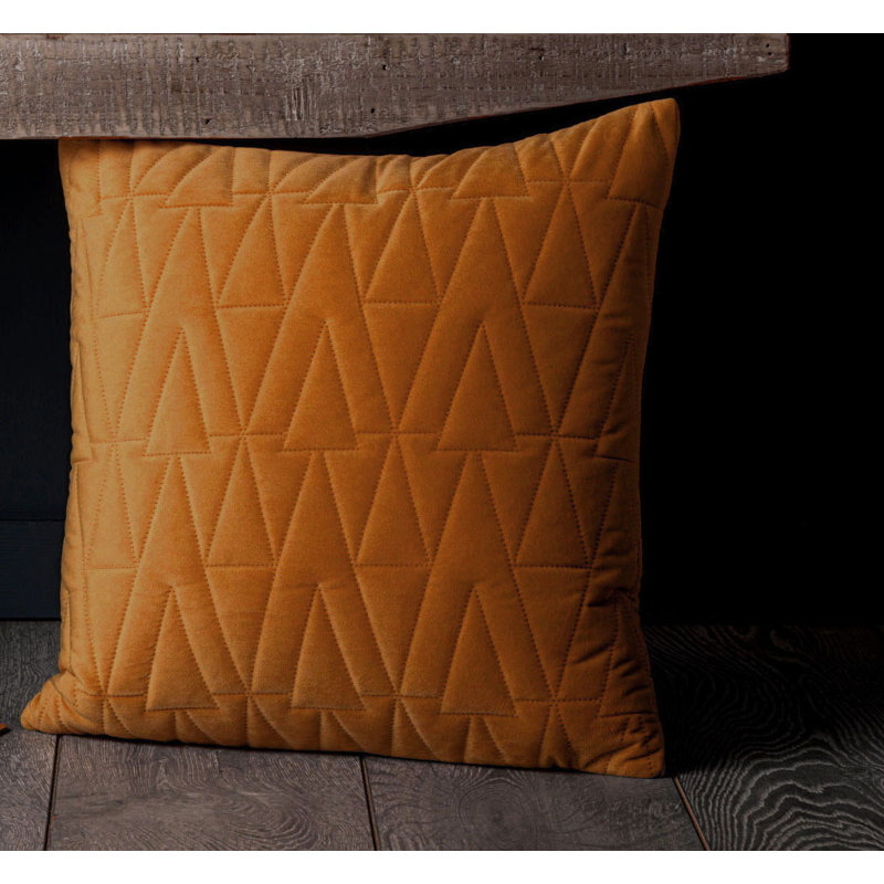 Rae Geometric Square Throw Pillow Cover, Orange