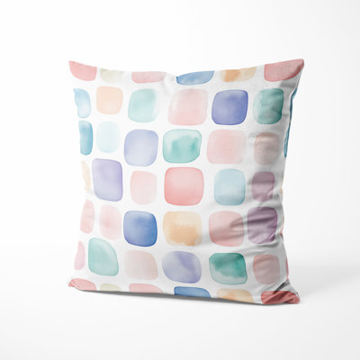 Modern Throw Pillow - Geometric Shapes Bubble Squares Printed Cushion