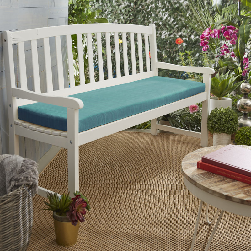 Sunbrella Outdoor Bench Seat Cushion, 2" H x 37" W x 17" D, Canvas Aruba Sunbrella® Canvas