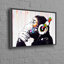 Reproduction d'art sur toile de coton, "DJ singe en pensée", pour une décoration murale unique et des passionnés d'animaux
