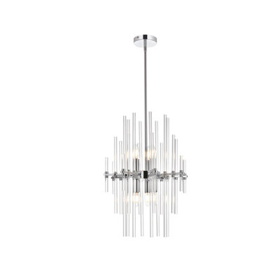Luminaire suspendu unique à 6 lumières avec accents en cristal Francene