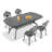 5-Piece Rectangle Table Outdoor Cast Aluminum Dining Set,Compact Size Chair (Seat Width:15.35")Ideal for Garden Patios-2029015168
